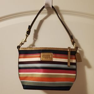 Coach small shoulder bag colorful stripes